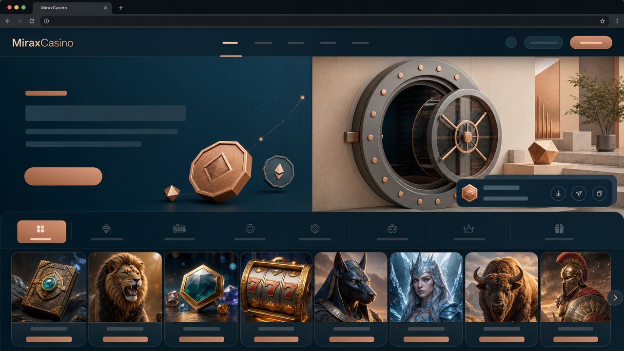 Screenshot der Startseite von MiraxCasino